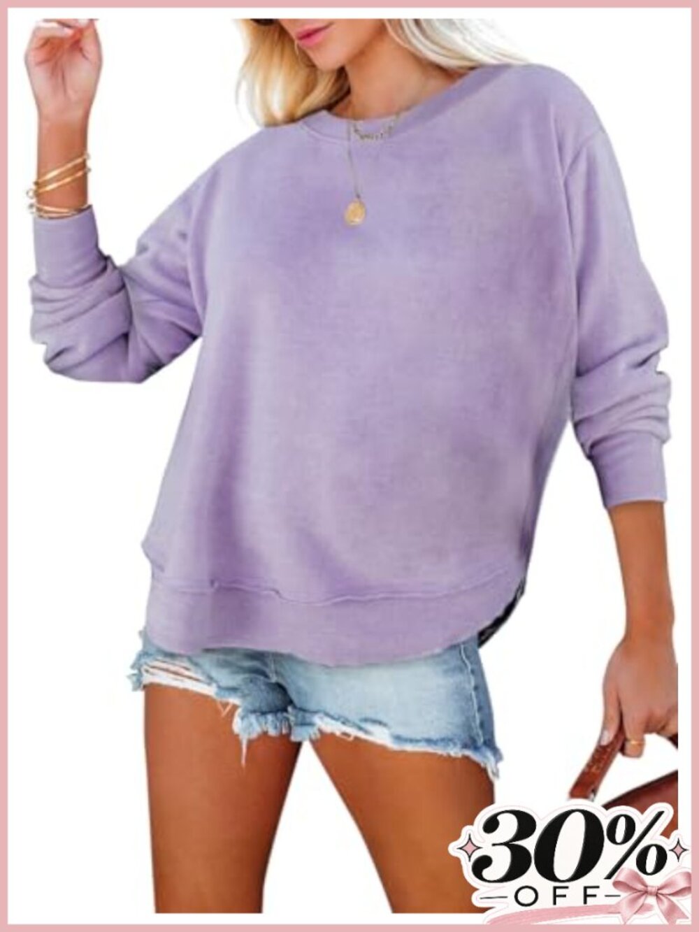 Oversized Crewneck Sweatshirt Loose Fit Pullover Tunic Tops for Women